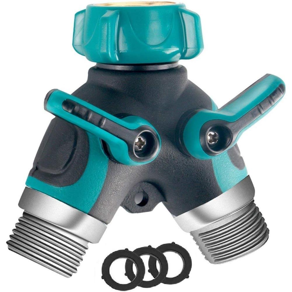 Metal Garden Hose Splitter Upgraded 2025, 2 Way Y Hose Connector, Easy Grip, Easy To Open