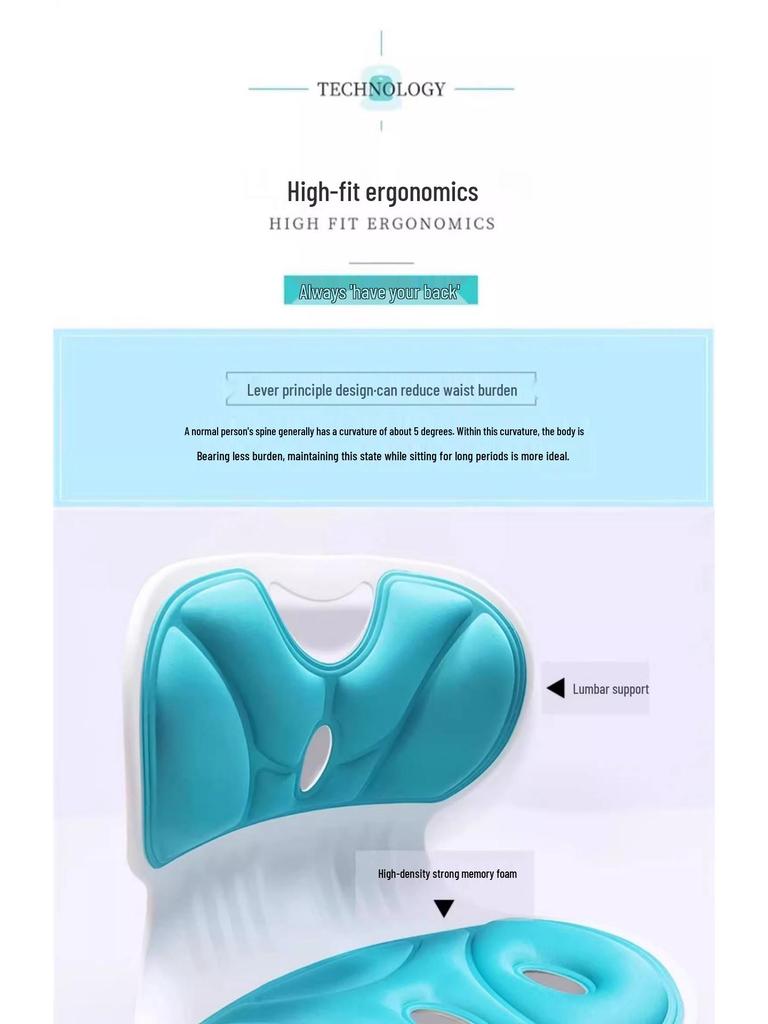 Ergonomisches Lendenstützkissen für längeren Sitzkomfort