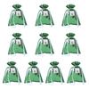 10 Pcs Christmas Drawstring Gift Bags Holiday Foil Gift Bags Reusable Xmas Gift Wrapping Bags for Gifts Presents Xmas Party Favors