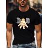 Men's Fashion Casual Short Sleeve Tee Loose Fit Printed Crew Neck Streetwear T-Shirt