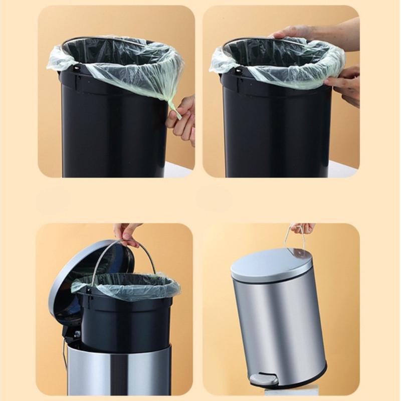 6L/8L/12L Hushålls Stor Kapacitet Papperskorg Auto Soft Close Rostfritt Stål Papperskorg Minimalistisk Design Papperskorg