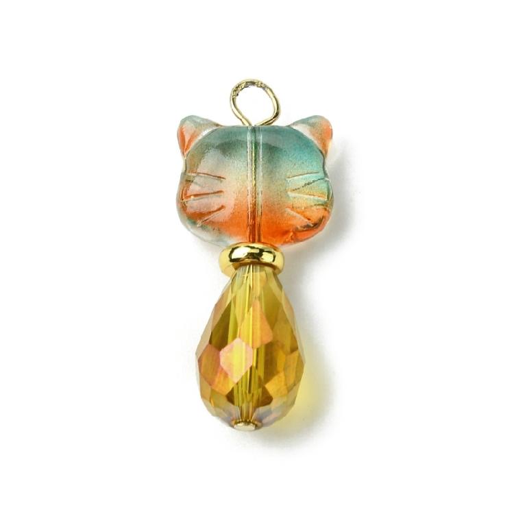 5 Pezzi/8 Pezzi Ciondoli Gatti in Vetro per Creazioni di Gioielli Uniche Accessori per la Realizzazione di Portachiavi Fascino di Colore Misto a Forma di Animale