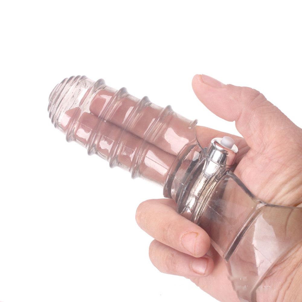 Vibrator cu manșon triplu pentru degete, prelungitor pentru întârziere, prezervativ, inel pentru penis reutilizabil pentru bărbați, teacă, masaj clitoridian, jucării sexuale pentru bărbați