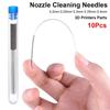 10Pcs 0.2mm 0.25mm 0.3mm 0.35mm 0.4mm Drill Nozzle Cleaning Needles Clean Tool  For V6 MK8 Nozzle