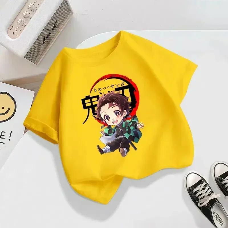 Kids Demon Slayer Anime Cartoon TShirt 2025 Children Blade of Ghost Summer Fashion Funny Clothes for Baby Girls  Boys