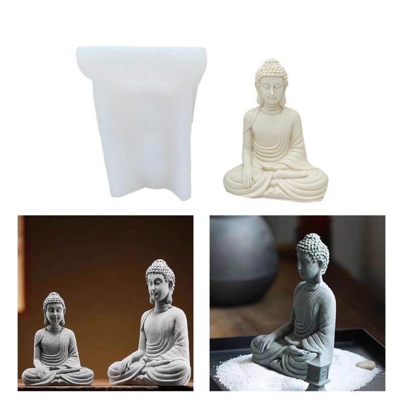 Candle Moulds Clay Moulds Crafts Moulds Hand-making Supplies Buddhas Shape Non-stick Silicone Material for Figure Craft