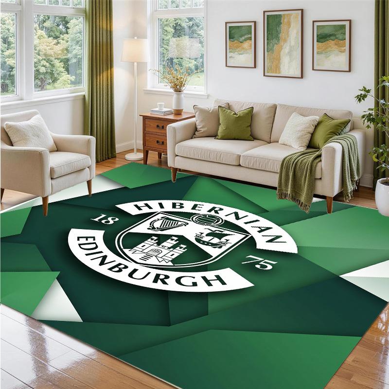 Hibernian FC Design Crystal Velvet Rug Soft Decorative Mat for Bedroom Entrance