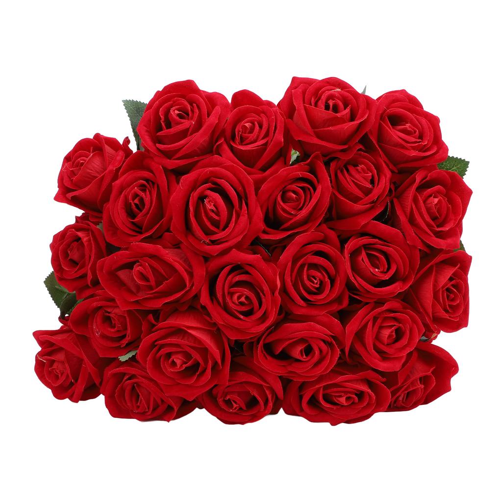 50pcs Artificial Roses Realistic Real Looking Long Stem Fake Roses for DIY Wedding Bouquets Centerpieces Arrangements Home Decorations Red