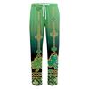 Gestreifte Pyjamahose Nachtwäsche Lässig Kordelzug Elastischer Bund Hose Bequem Gerade Yoga Lockere Hose