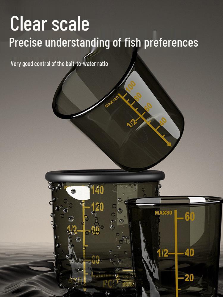 Aisen Durable Fishing Bait Measuring Cup Set with Scale - Portable and Drop-Resistant
