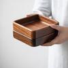 Nordic Style Stackable Plate Walnut Wood Plate Square/ Round Tray Tableware Household Simple Confectionery Plate Fruit Plate
