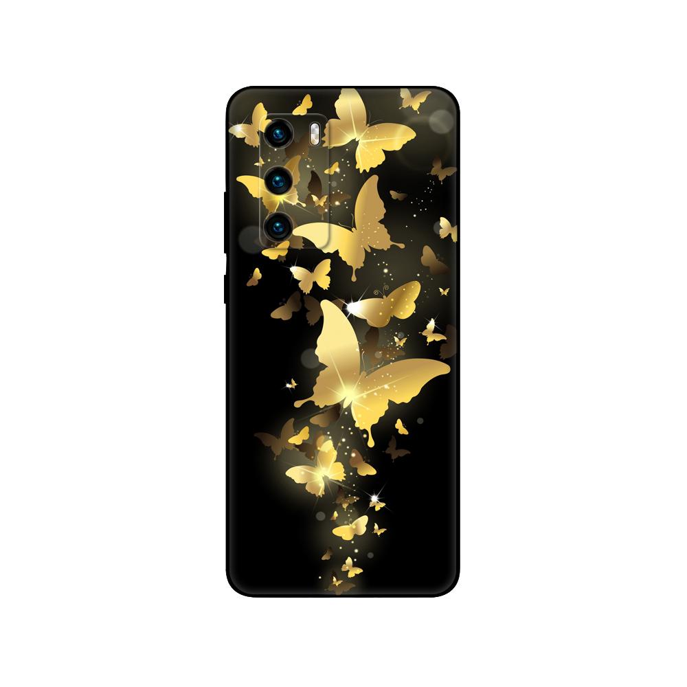 For Huawei P40 Case 6.1inch Soft Silicon Phone Back On Huawei P 40 Pro Cover Bumper Fundas Black Tpu Case Pink Anime Space Car