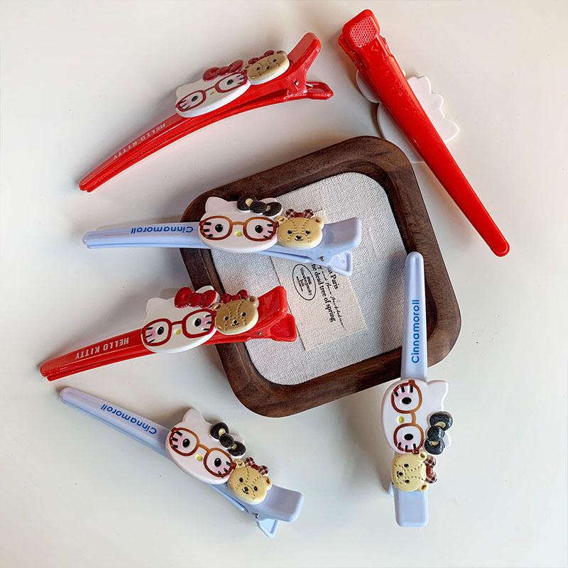 Large Cartoon Kitty Glasses Bang Clip - Cute Girlish Hair Accessory