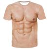 Camiseta da Moda Infantil Estampa Gráfica Engraçada de Músculos Simulados Camisetas para Menino e Menina Top de Verão Street Manga Curta Casual Roupa Infantil para Exterior