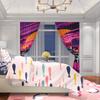 2PCS- Fast & Furious - Printed Curtain - Polyester Material - Suitable for Bedrooms, Living Rooms, Study Rooms, Private Spaces