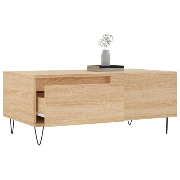 VidaXL Coffee Table Sonoma Oak 90x50x36.5 Cm Engineered Wood 830807