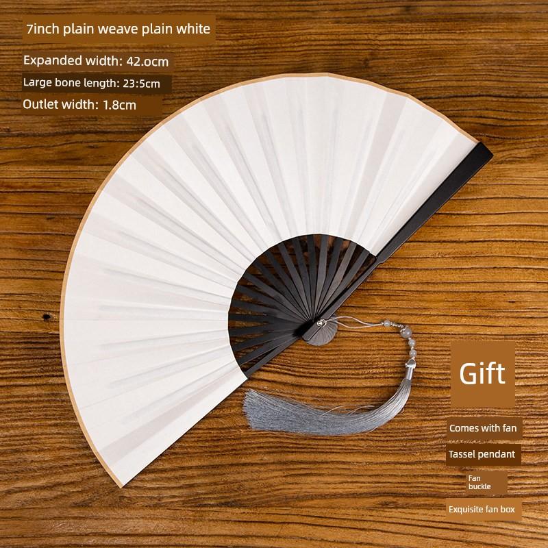 Legierter Faltfächer, Handwerksfächer, Hochwertiger Fächer im chinesischen Stil, Reiner Metallfächer, Geschenk für Freund, Version mit Geschenkbox