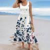 Ladies' Floral Summer Casual and Fashionable Sleeveless Long Dress