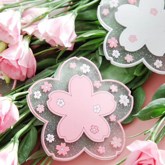 PVC Flower Insulation Cup Shape Anti-skid Heat Coffee Mats Tea Coaster