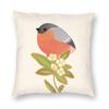Eurasian Bullfinch Square Pillowcase Polyester Linen Velvet Printed Zip Decorative Pillow Case Bed Cushion Cover