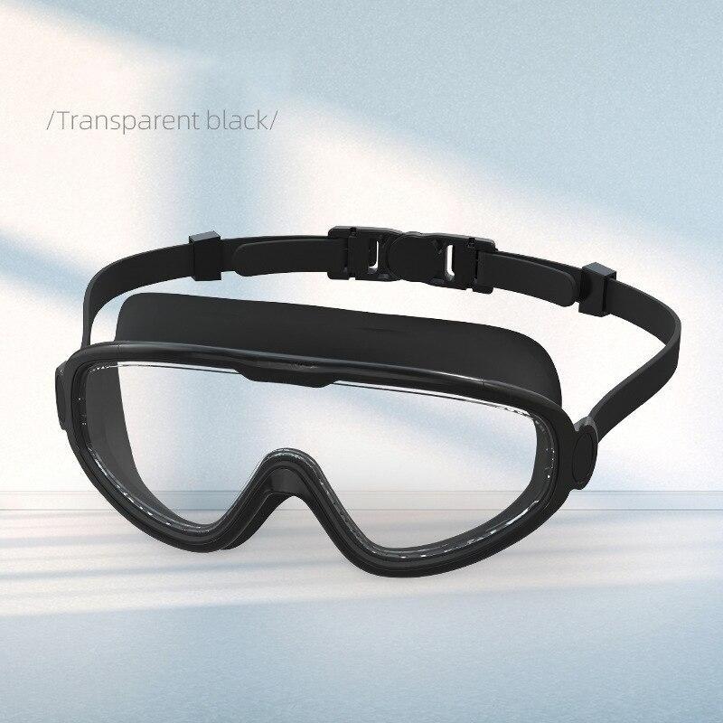 Schwimmbrille mit großem Rahmen für Erwachsene, wasserdicht, beschlagfrei, HD-Schnorchelbrille, Herren und Damen, verstellbare Schwimmbrille mit weitem Blick