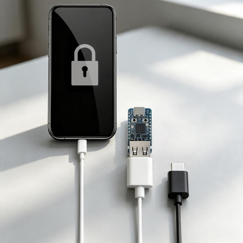 USB Type C Microcontroller Development Board Circuit Card with P2350 Chip, USB-A Extension Port, 15 GPIO Lines, Stated 2 Megabyte Flash and 33 X 17.5