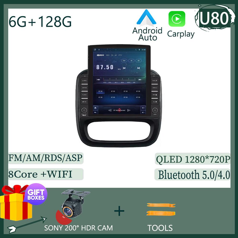 9.7 Inch Car Android For Renault Trafic 3 14-21 For Opel Vivaro B 2 Din Carplay GPS Navigation Intelligent System Touch Screen