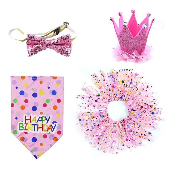 1 Set Pet Bandana Washable Comfortable Improve Ambience Cute Dog Birthday Party Hat