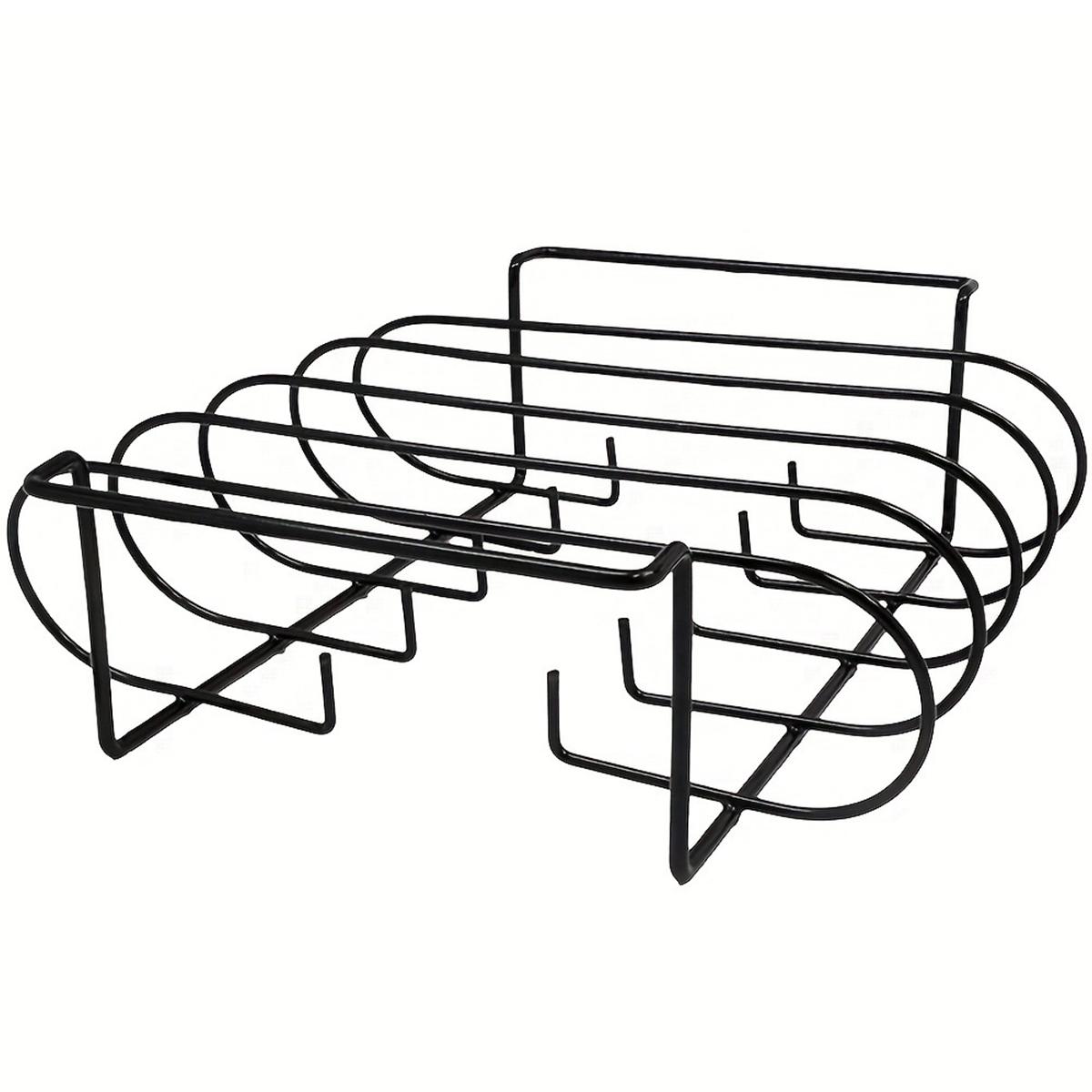 

Подставка для ребрышек Leeseph BBQ, подставка для жарки из углеродистой стали с антипригарным покрытием, подходит для копчения, газовой коптильни и угольного гриля, аксессуары для барбекю чёрный