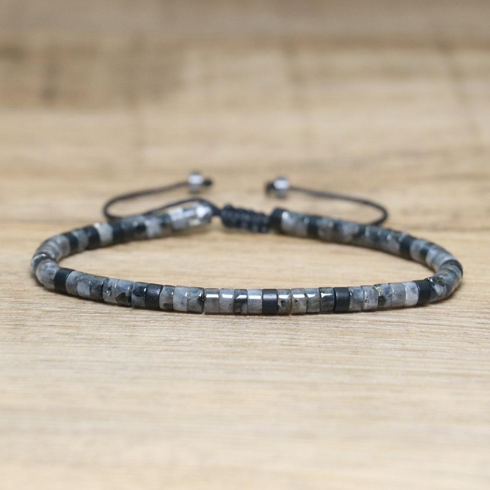 2x4mm Dainty Imperial Jasper Bracelet for Women Handwoven Adjustable Healing Stone Jewelry Alloy Main Material for Anniversary