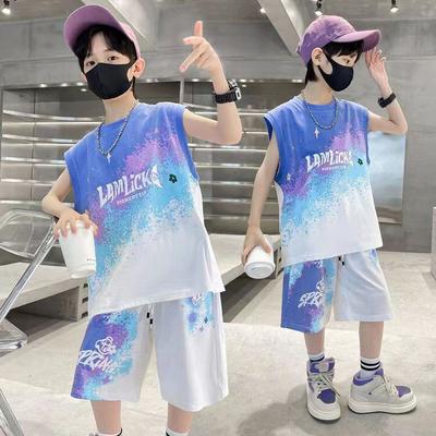 Boys' Summer Outfit Basketball Suit Summer Sleeveless Children's Summer Sports Vest