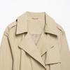 ZA Style Womens Fashion Double-Breasted Belted Padded Shoulder Short Trench Jacket Coat