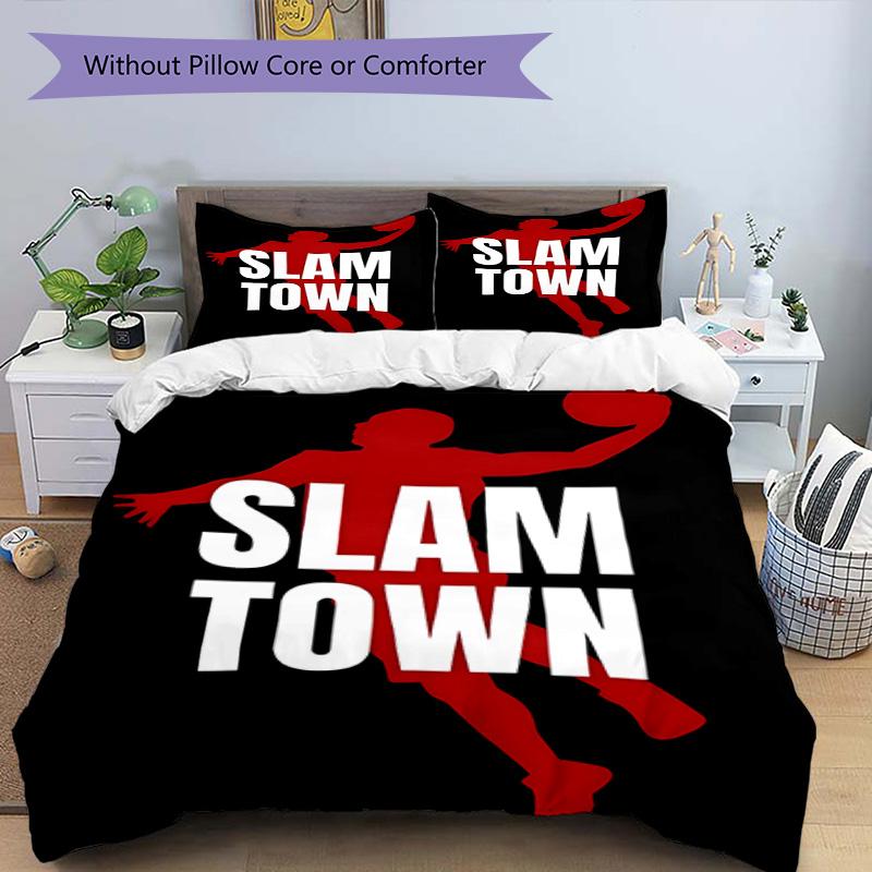 3pcs Duvet Cover Set (1*Duvet Cover + 2*Pillowcase, Without Core), SLAM DUNK Print Bedding Set, Bedroom Decor, All‑Season, Birthday Gift