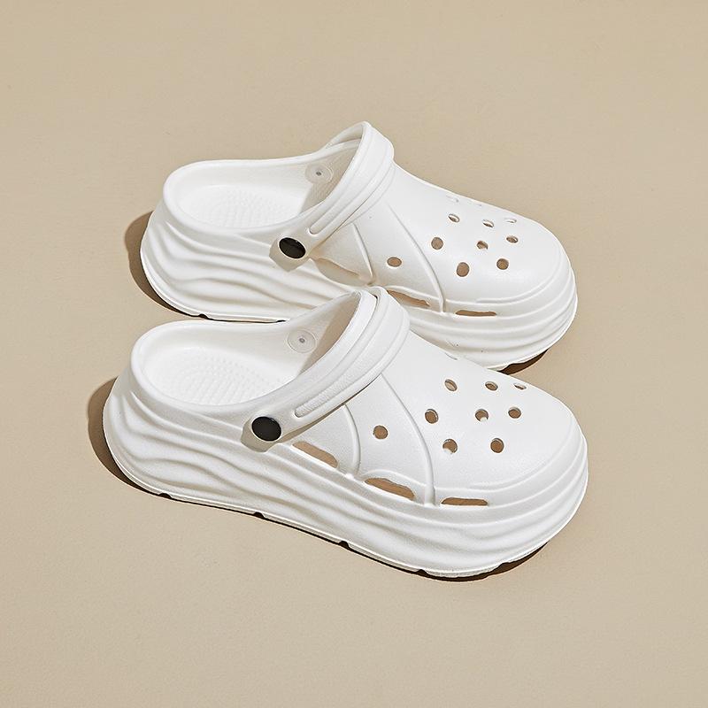 New Summer CH Women's Cave Shoes Bag Head Sandals Flat Bottom Half Smooth Thick Bottom Breathable Comfortable Casual Half Body