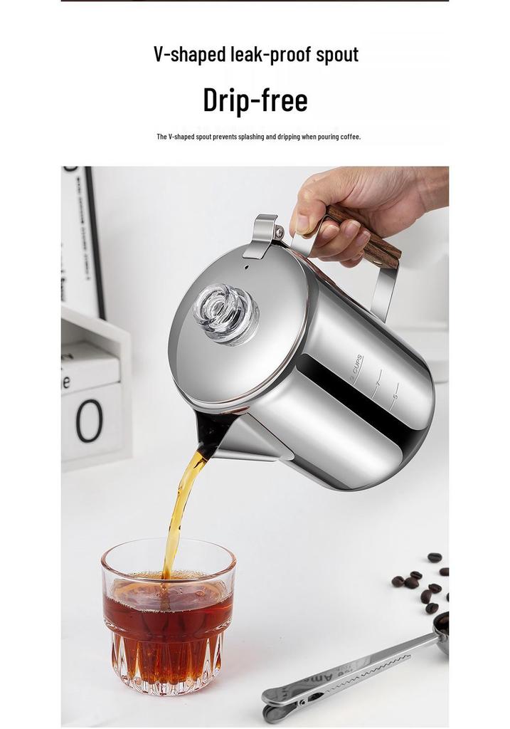 9-Cup American Style Stainless Steel Coffee Maker for Indoor/Outdoor Use - Convenient Camping Water Boiler