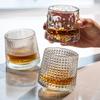 Bicchiere Tumbler Trasparente Rotante per Whiskey da Bar
