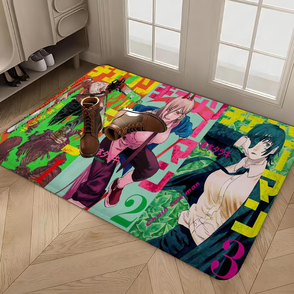 Anime Chainsaw Man Floor Mat Cheaper Anti-slip Modern Living Room Balcony Printed Bedside Mats