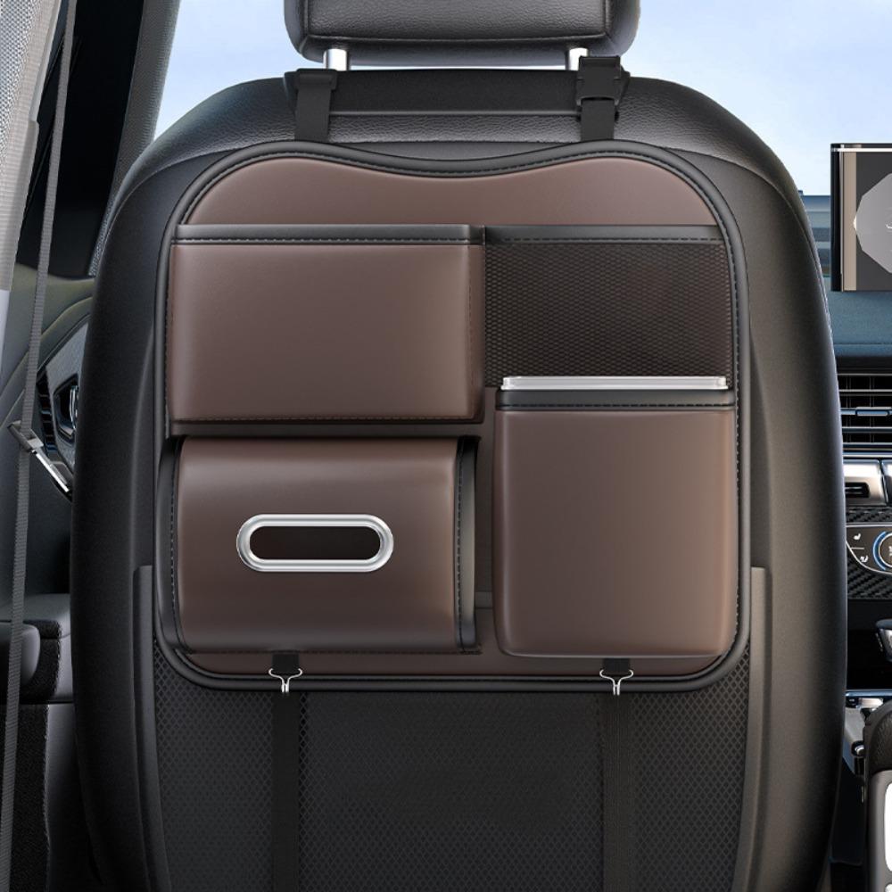 

All in One Car Seat Back Storage Bag Tissue Holder Hanging Storage Box SUVs коричневый