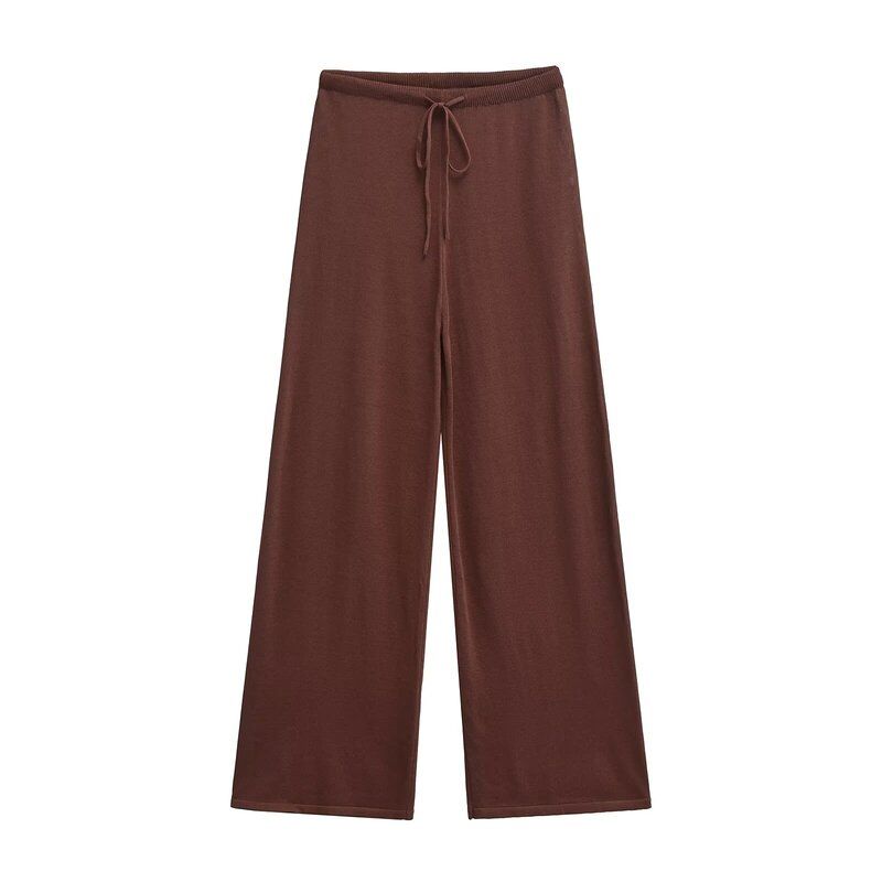 

Модный стиль 2024 Осень Новая женская одежда Легче всего сочетать Вязание с оборками Длинные рукава Свободный крой V-образный вырез Топ 2142123 Pants L