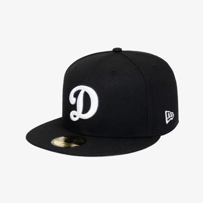 New Era Mlb La DoDgers D Logo fitteD Cap bLack White