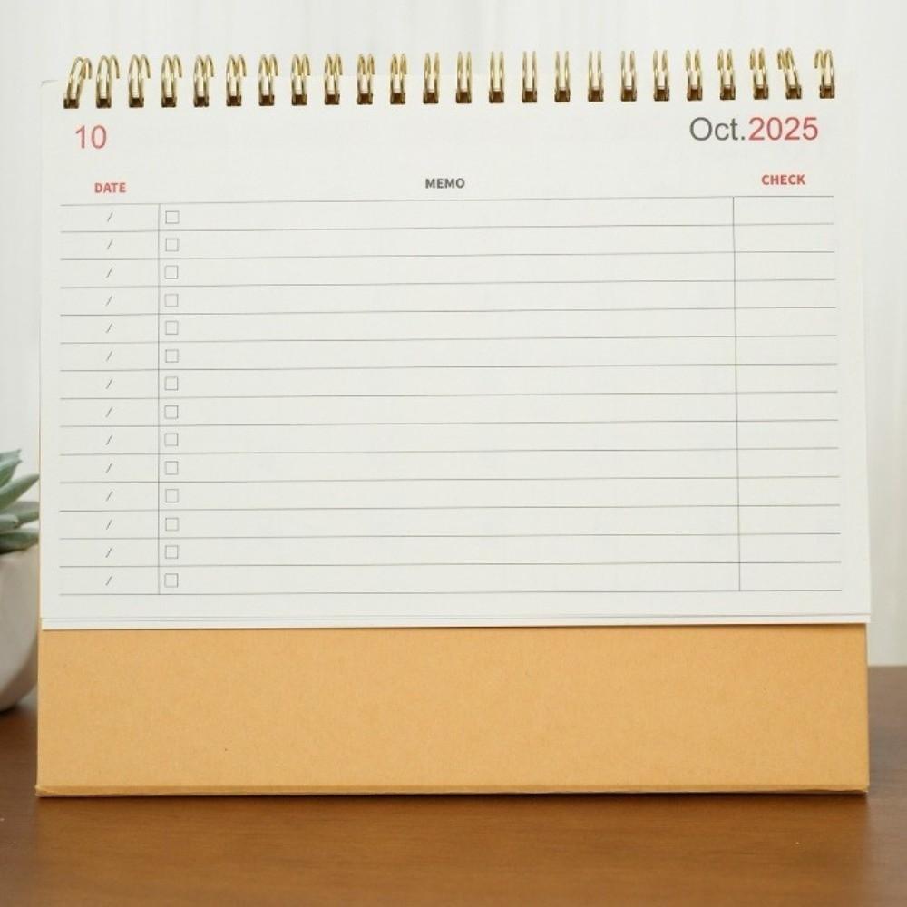 Stable Base Coil Calendar Writable Memo Standing Flip Calendar Table Planner Academic Planner