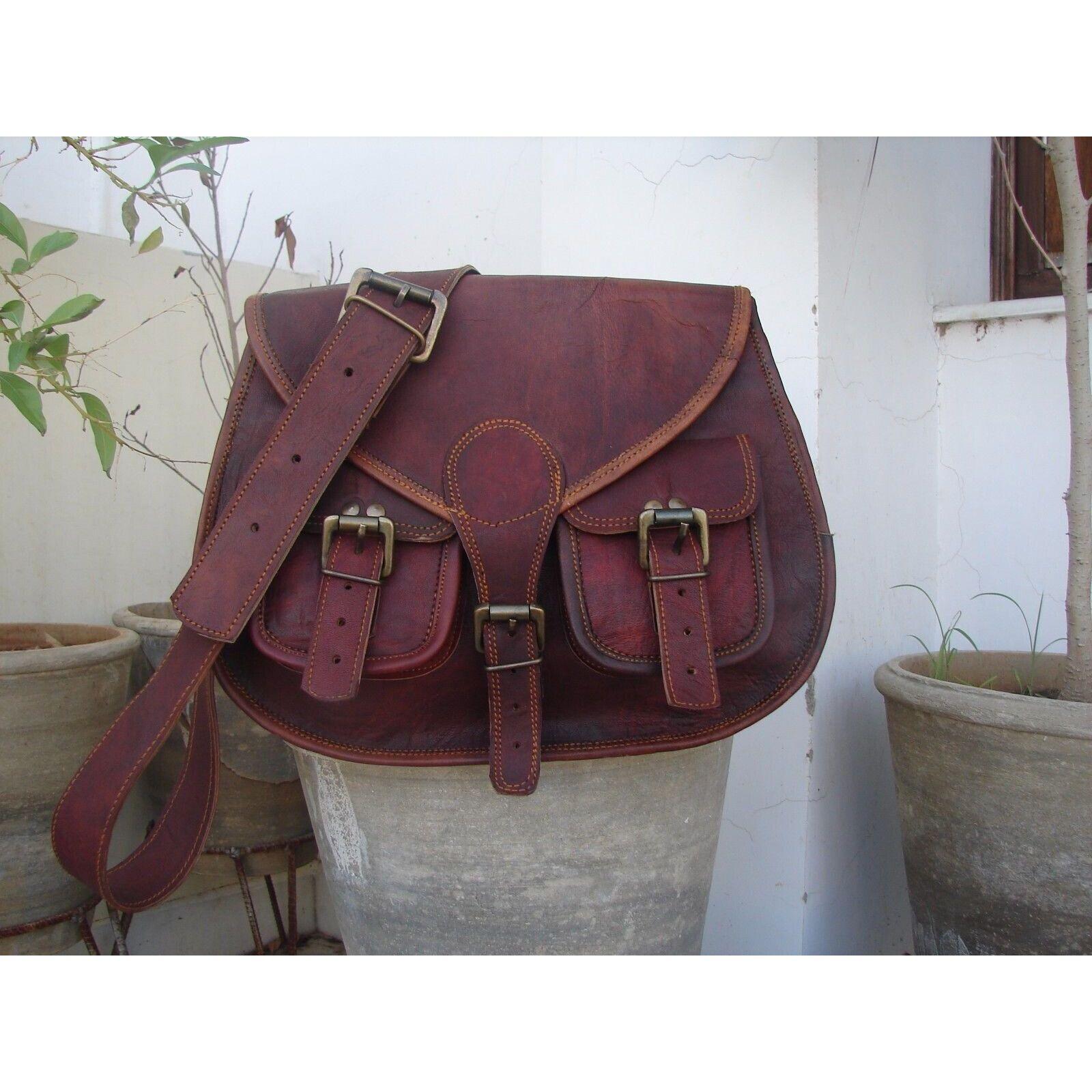 Классическая женская сумка-тоут через плечо из натуральной коричневой козьей кожи ручной — фото 3