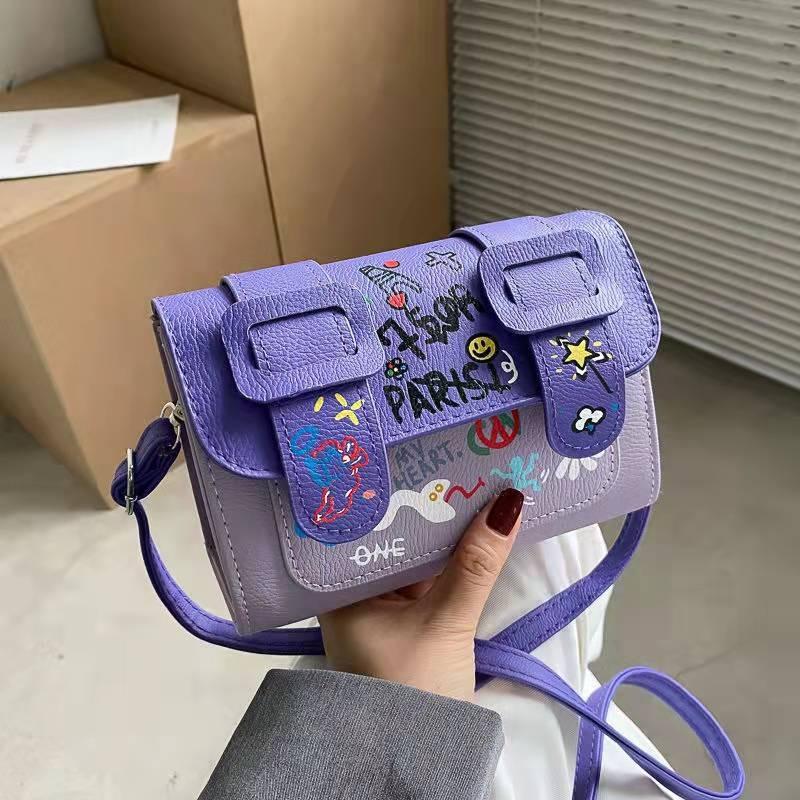 Cambridge Bag Graffiti Niche Color Matching Bag Women's 20 New Trendy Messenger Bag Summer Messenger Fashion