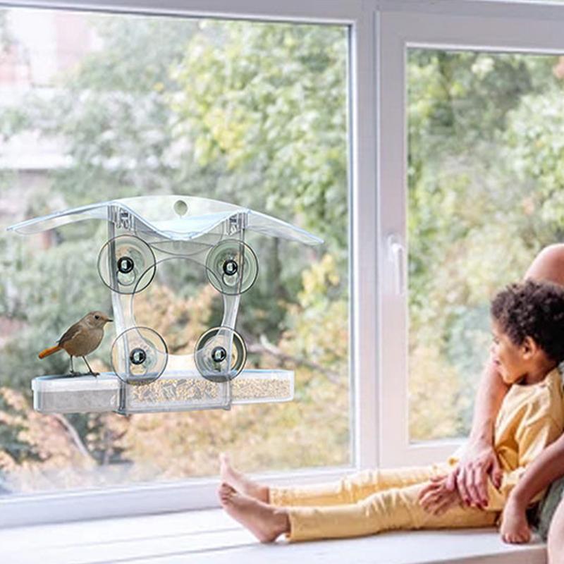 

Window Bird Feeders With Strong Suction Cups Bird Feeders For Outdoors Window Suction Cup Bird Feeder Window Wild Bird Watching чистый