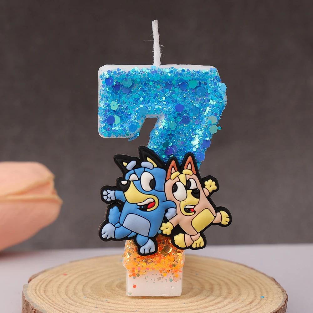 

Bluey Bingo Anime Candle Cute 0-9 Number Cartoon Character Party Cake Plug-in Birthday Decoration Gift 3D Kid Friendly Entertaining Fun Play Safe