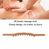 Guasha Wood Stick Tool Double Row 20 Beads Manual Handheld Wooden Massage Tool for Full Body