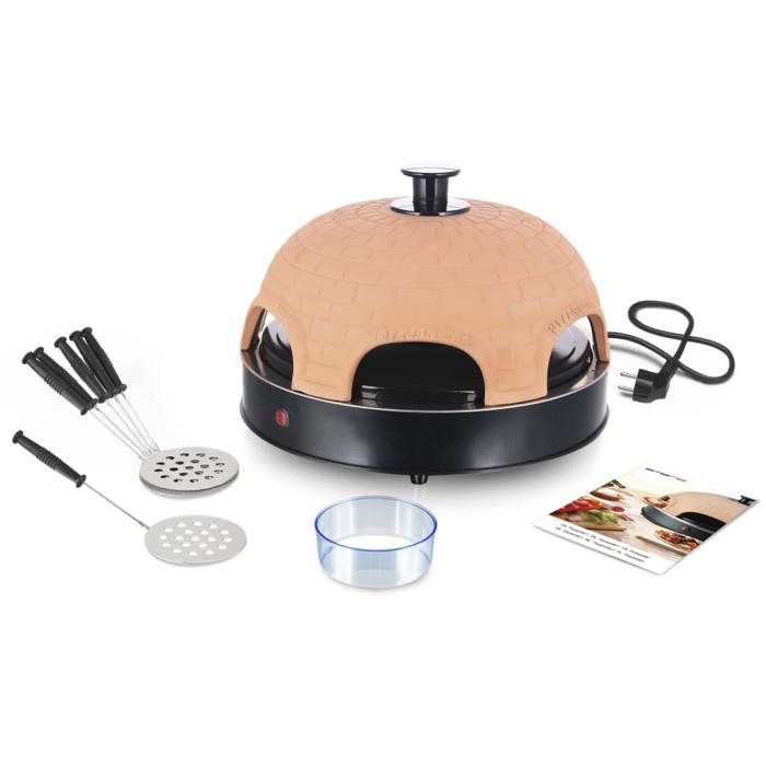 Forno per pizza emerio - po-115848 - 1500 w - terracotta e nero nero