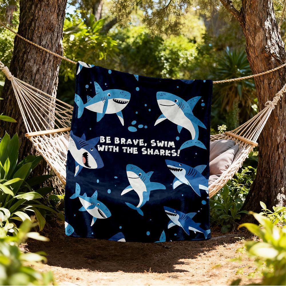 

Sharks Brave Outdoor Flannel Blankets, Outdoor travel, Home Blankets, Fan Gifts,Suitable for All Seasons, Christmas Gifts. R1127036 80x120cm