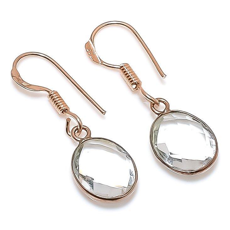 

White Topaz Gemstone Handmade 925 Sterling Silver Jewelry Earring 1.26 GK-37