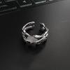 Punk Moonstone Irregular Geometric Statement Ring Unisex Open Adjustable Jewelry Fashion Accessory Trendy Band Party Gift